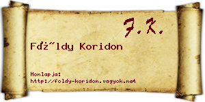 Földy Koridon névjegykártya